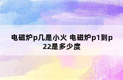 电磁炉p几是小火 电磁炉p1到p22是多少度